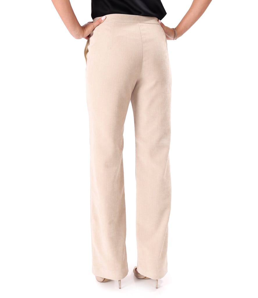 Pantaloni drepti din stofa groasa cu lycra si viscoza