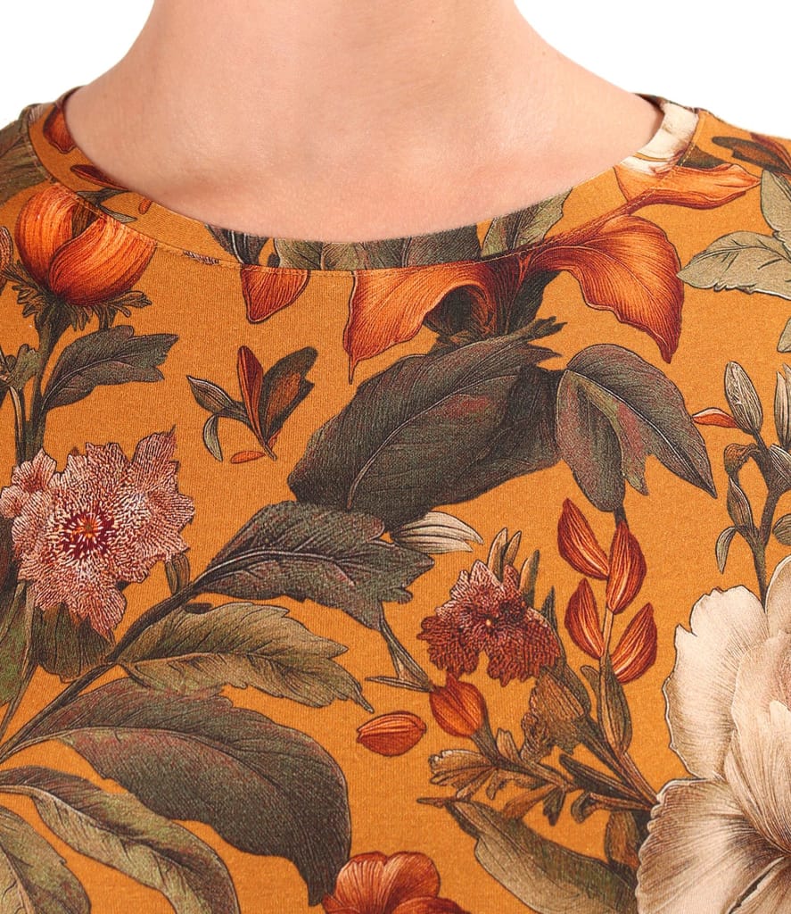 Bluza din jerse elastic de viscoza imprimat cu motive florale