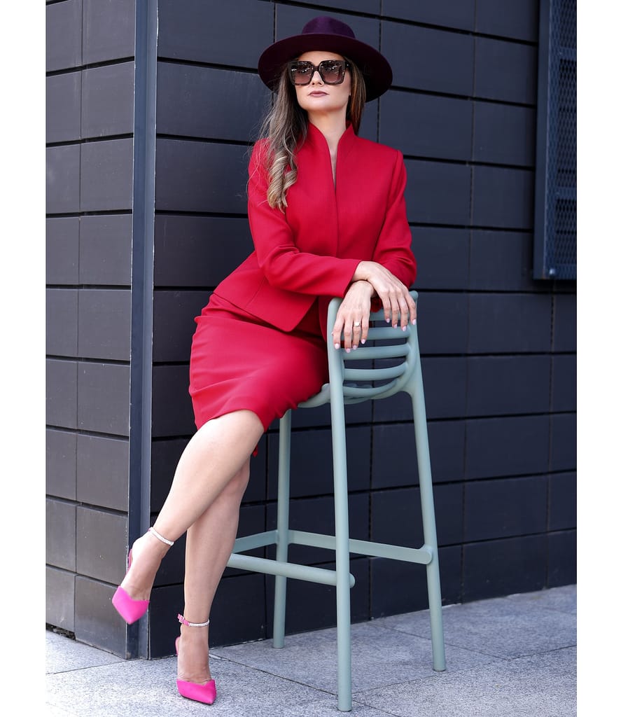 Sacou office din stofa elastica cu lana virgina
