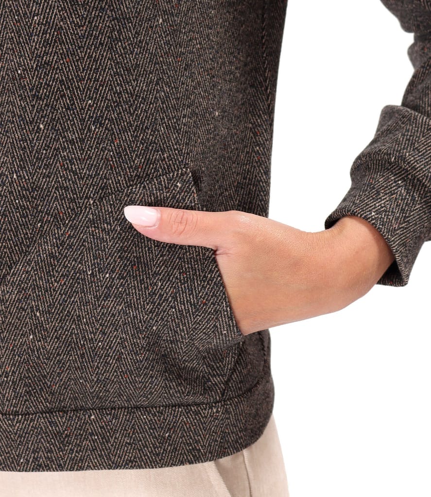 Hanorac tip bomber cu fermoar si textura in spic