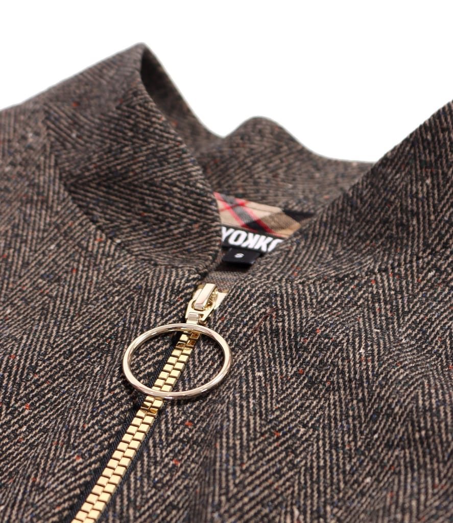 Hanorac tip bomber cu fermoar si textura in spic