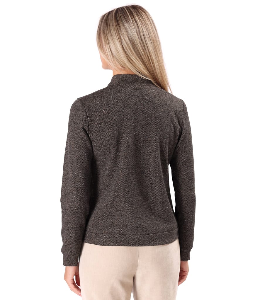 Hanorac tip bomber cu fermoar si textura in spic