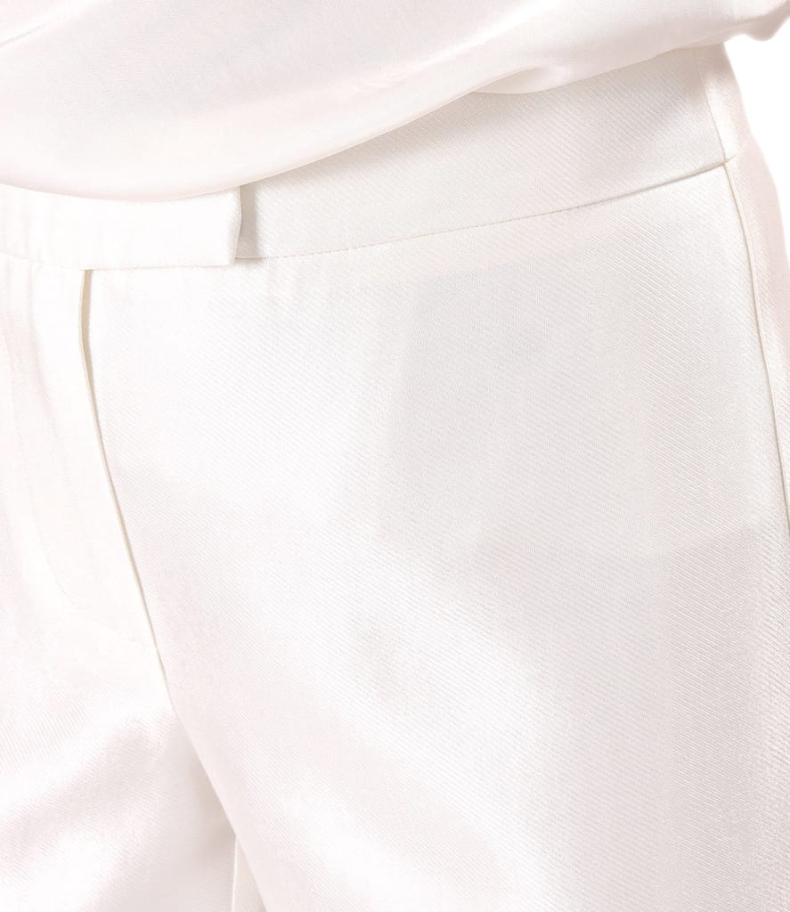 Pantaloni pana din tesatura cu aspect satinat