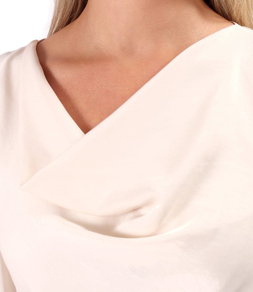 Bluza eleganta cu decolteu drapat si maneci lungi