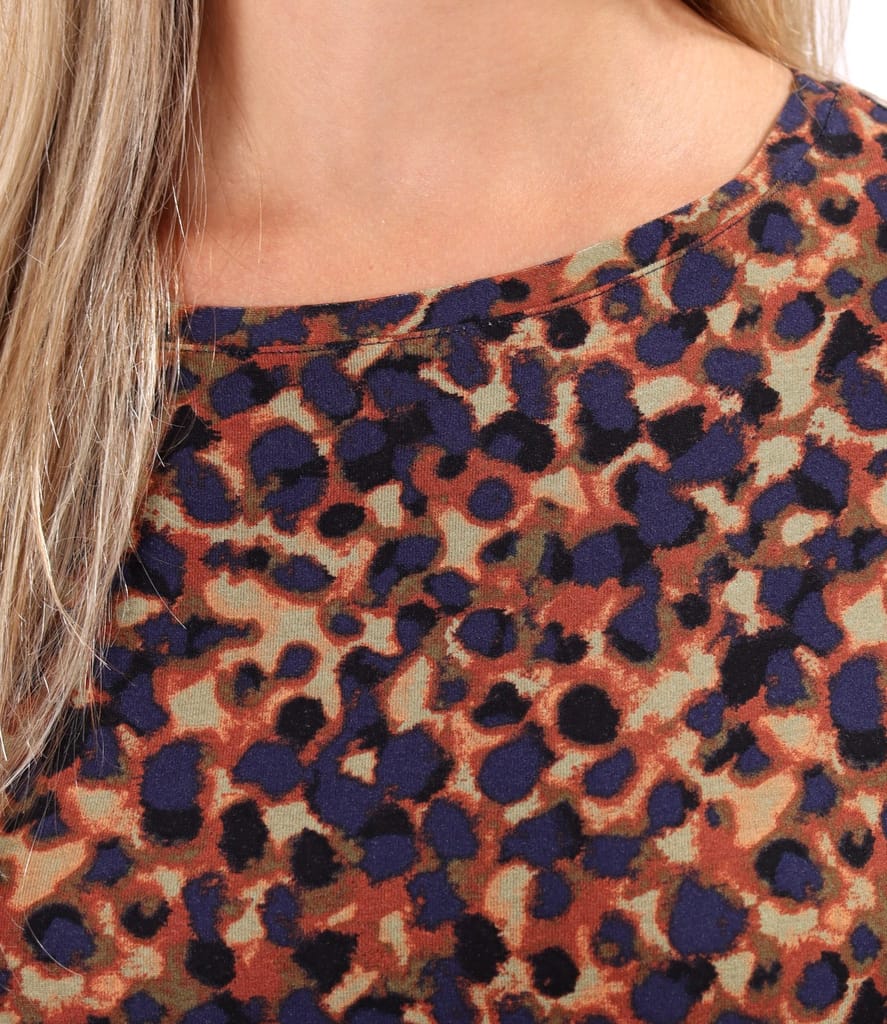 Bluza din jerse elastic de viscoza imprimat