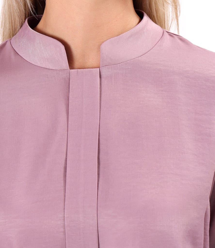 Bluza din saten cu viscoza cu guler gen tunica