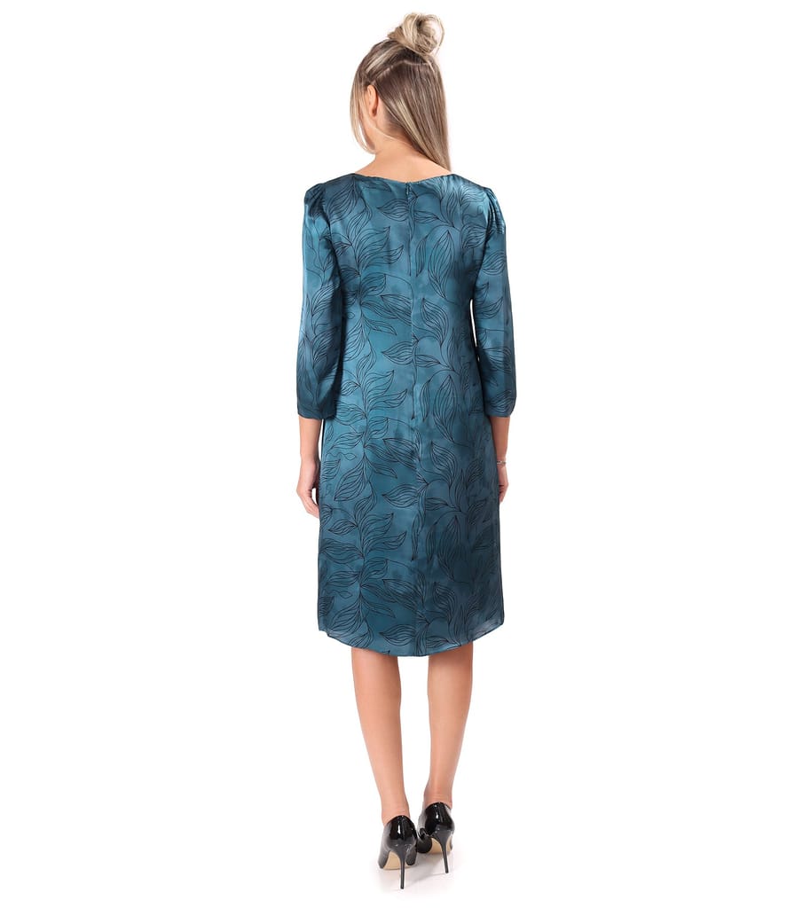 Rochie lejera din matase naturala imprimata cu motive florale