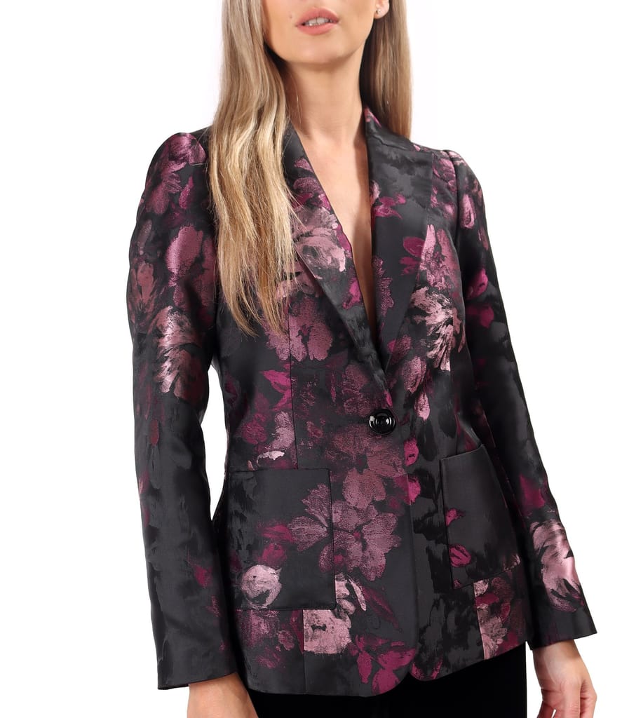 Sacou elegant din brocart cu motive florale