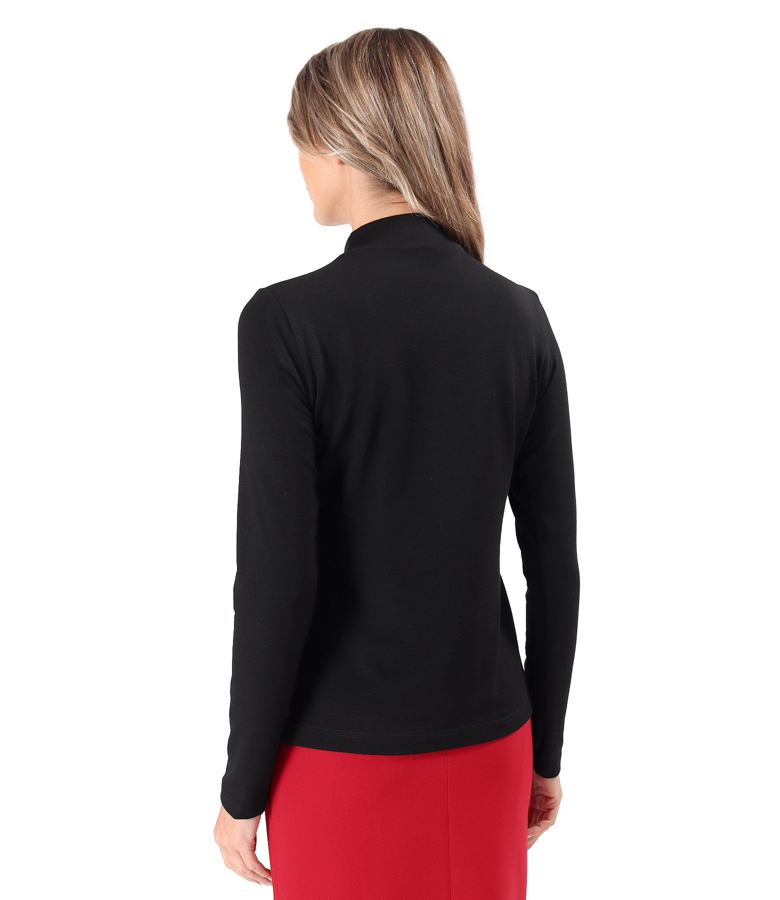 Helanca din jerse elastic plin cu lana negru - YOKKO