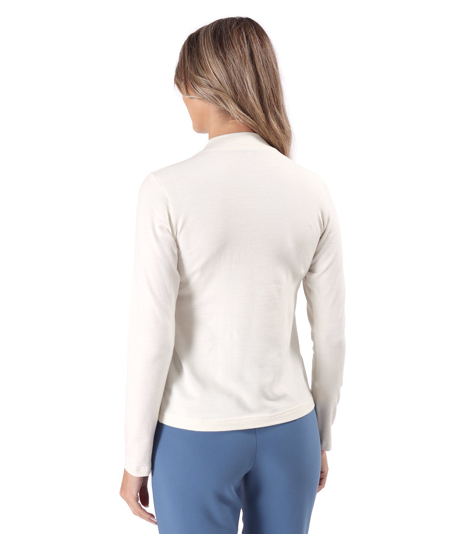 Helanca din jerse elastic plin cu lana alb-ecru - YOKKO