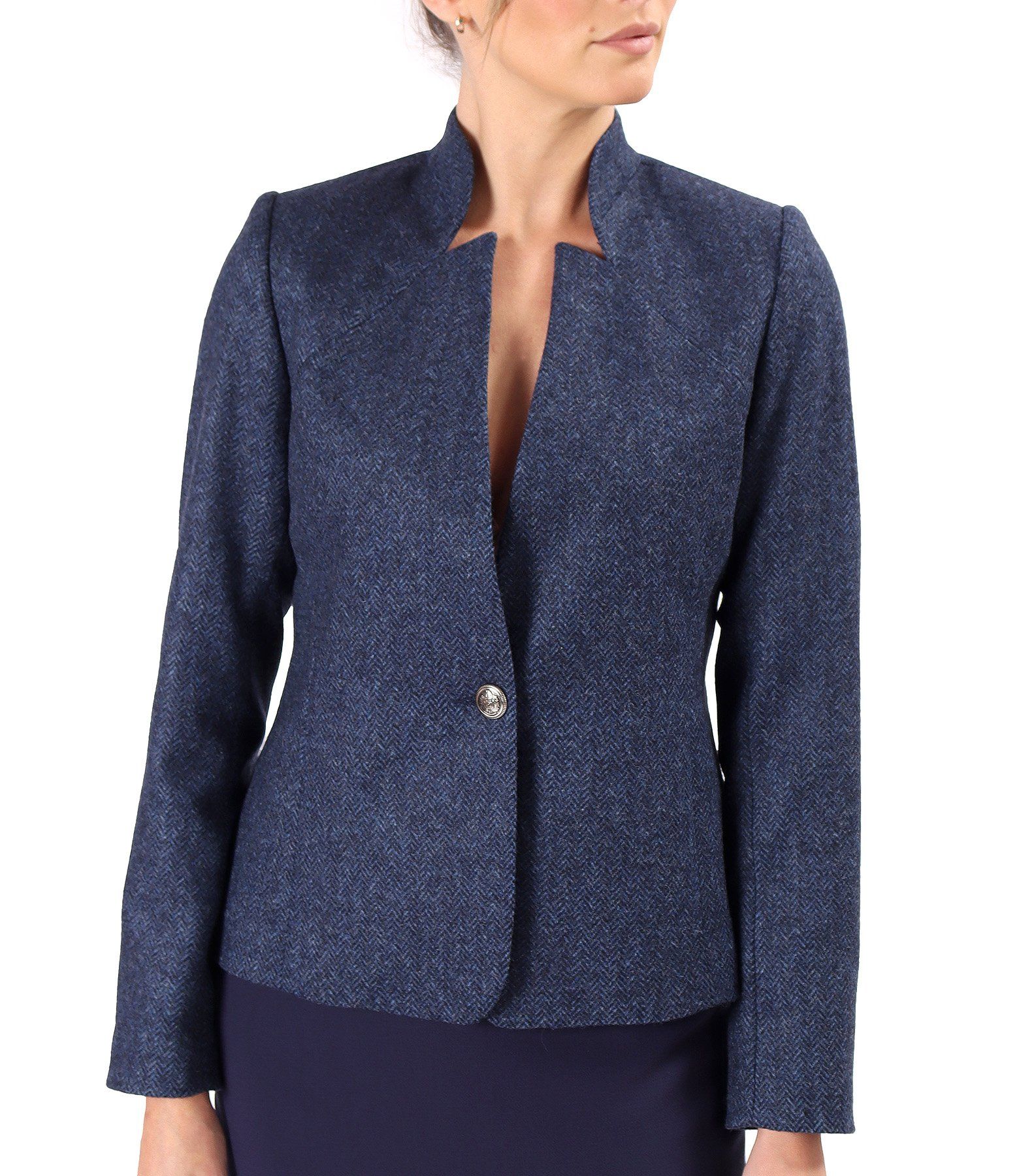 【新品】UNIZOO SQUARE GARDEN T（stof） XL Sacou office din stofa cu lana bleumarin - YOKKO