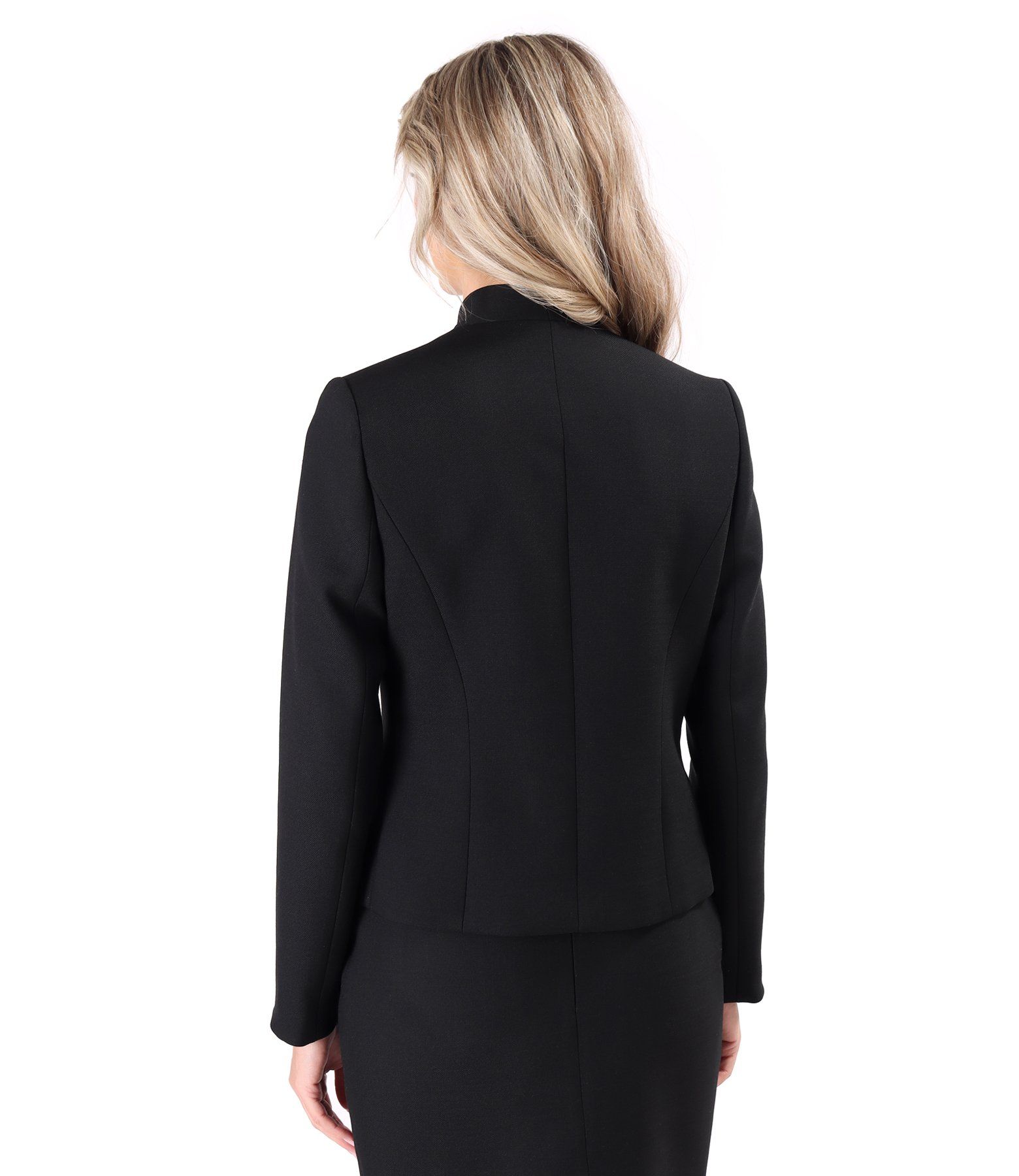 syoko Sacou office din stofa elastica cu lana virgina negru - YOKKO