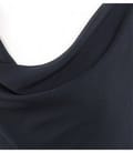 Rochie bie neagra cu falduri din voal de viscoza fina