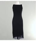 Rochie bie neagra cu falduri din voal de viscoza fina