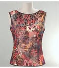 Bluza din tul elastic cu imprimeu floral