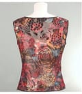 Bluza din tul elastic cu imprimeu floral