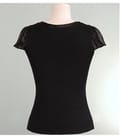 Tricou cu aripioare saten si aplicatie cristale