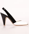 Pantofi Via Montenapoleone Sara combinatie alb - negru 4047