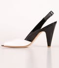 Pantofi Via Montenapoleone Sara combinatie alb - negru 4047