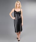 Rochie ocazie din jerse negru cu brosa cu strasuri