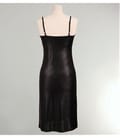 Rochie ocazie din jerse negru cu brosa cu strasuri