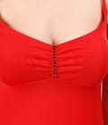 Rochie decoltata cu aplicatie strasuri cristal