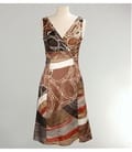 Rochie fluida din matase si bumbac imprimat