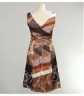 Rochie fluida din matase si bumbac imprimat