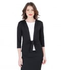 Bluza din jerse negru legata cu cordon