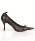 Pantofi Astore din piele neagra cu ornament din sticla de Murano