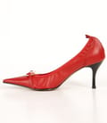 Pantofi Astore din piele rosie cu ornament din sticla de Murano