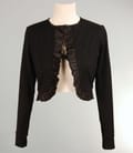 Bolero din jerse negru cu garnitura saten