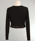 Bolero din jerse negru cu garnitura saten