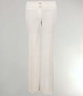 Pantaloni albi cu tighel contrast