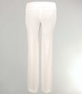 Pantaloni albi cu tighel contrast