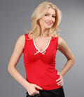 Tricou jerse uni rosu cu funda
