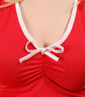 Tricou jerse uni rosu cu funda