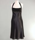 Rochie din saten elastic cu garnitura de dantela si spate gol