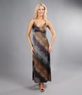 Rochie lunga din satin elastic cu bretele