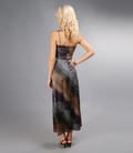 Rochie lunga din satin elastic cu bretele