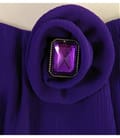 Rochie voal cu bretele si accesoriu floare cu strass