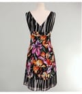 Rochie din bumbac imprimat cu falduri la decolteu