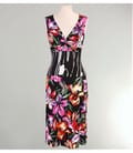Rochie jerse imprimat cu nod pe bust