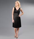 Rochie din saten cu pieptii suprapusi