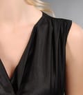 Tricou cu falduri cu efect satinat