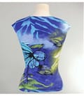 Tricou cu nod din jerse imprimat