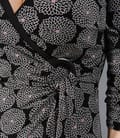 Rochie jerse imprimat cu pieptii suprapusi
