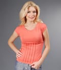 Tricou cu maneca raglan si nervuri in talie