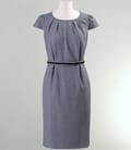 Rochie office gri cu aripioare si falduri