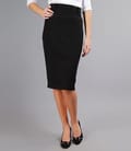 Fusta office neagra cu talie inalta